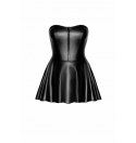 Noir Handmade F308 Dreamer wetlook corset mini dress with front zipper L